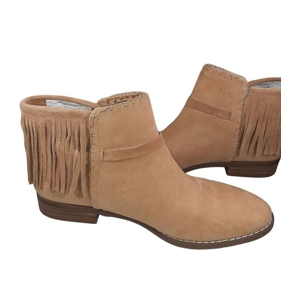 American Eagle Outfitters Tan Suede Booties with Fringe Size 8.5 Great Condition - Picture 6 of 10